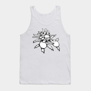 Beautiful Black and White Flower Doodle Art Tank Top